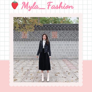 Chân váy midi xếp ly, chân váy xếp ly dáng dài cực xinh - AD29