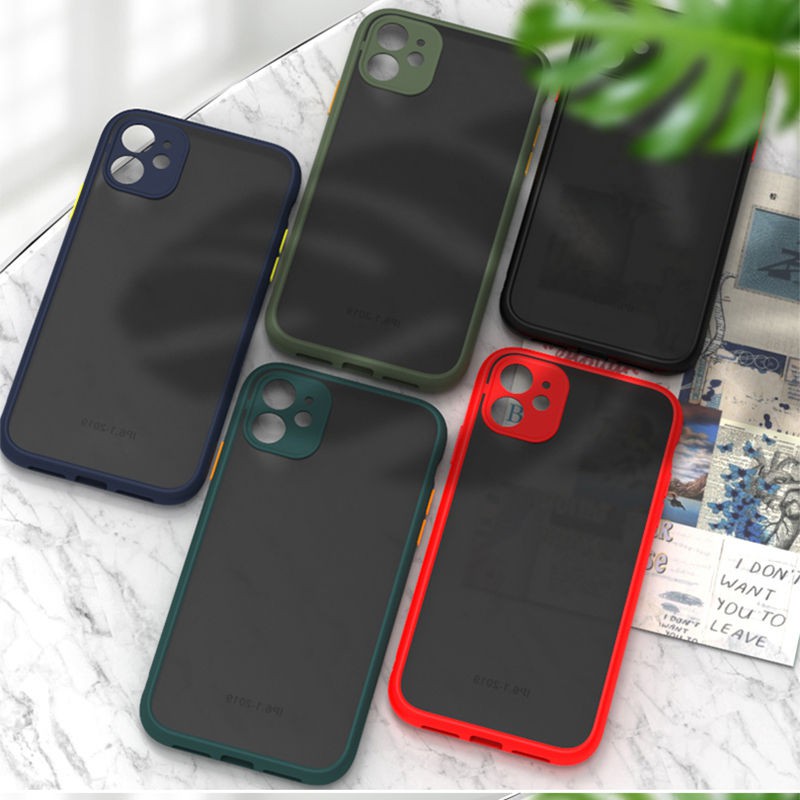 Ốp điện thoại PC cứng bề mặt nhám bảo vệ camera thích hợp cho phone 6 6s 7 8 plus X XR XS MAX 11 PRO MAX