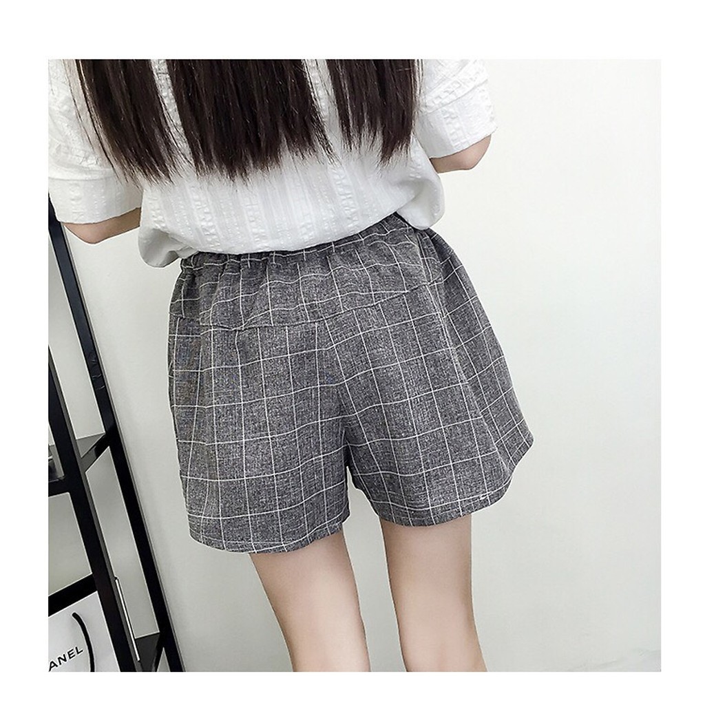 Quần Short Kẻ Caro Vải Thô Chất Đẹp Cho Nàng Cực Hot