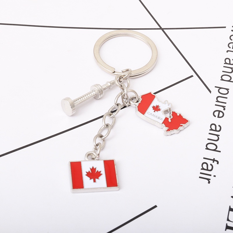 Móc Khóa Hợp Kim Kẽm Hình Lá Cờ Canada