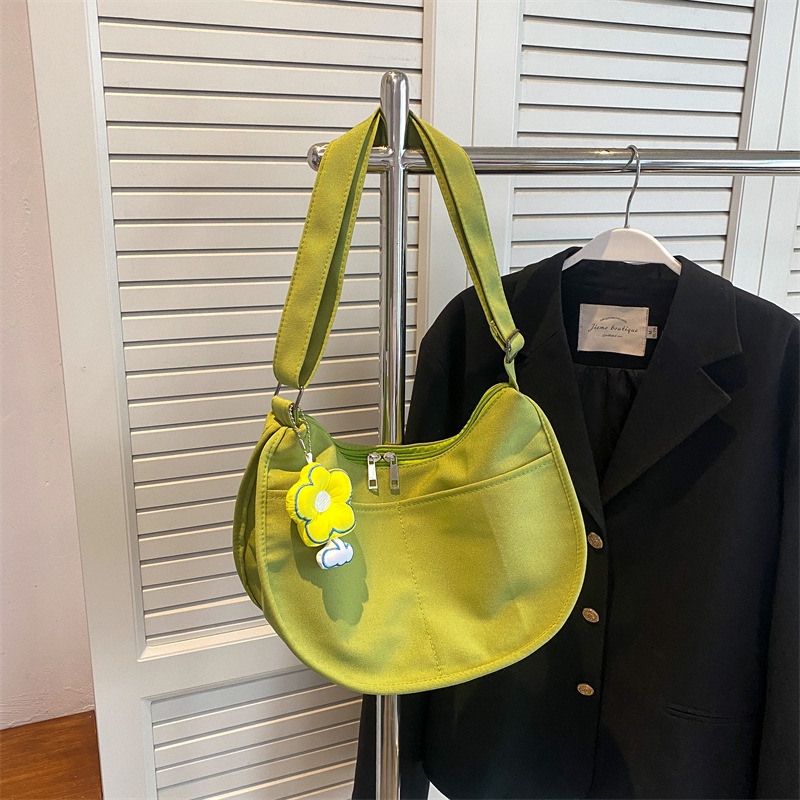 Túi Xách Vải Canvas Hình Bán Nguyệt Cỡ Lớn Thời Trang Cho Nữ