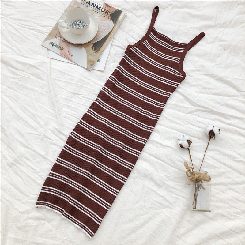 [Baywellfashion]Đầm dệt kim thiết kế ôm sát tôn dáng quyến rũ váy 2 dây váy nữ | BigBuy360 - bigbuy360.vn