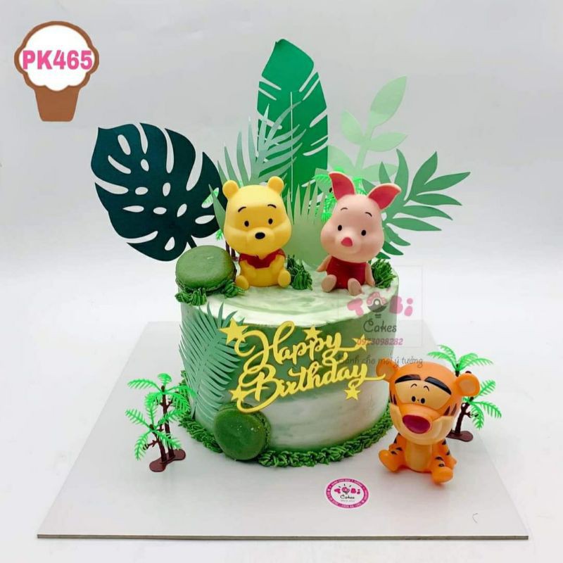 Bộ 3 heo gấu hổ trang trí bánh kem, đồ chơi cho bé, topper cake