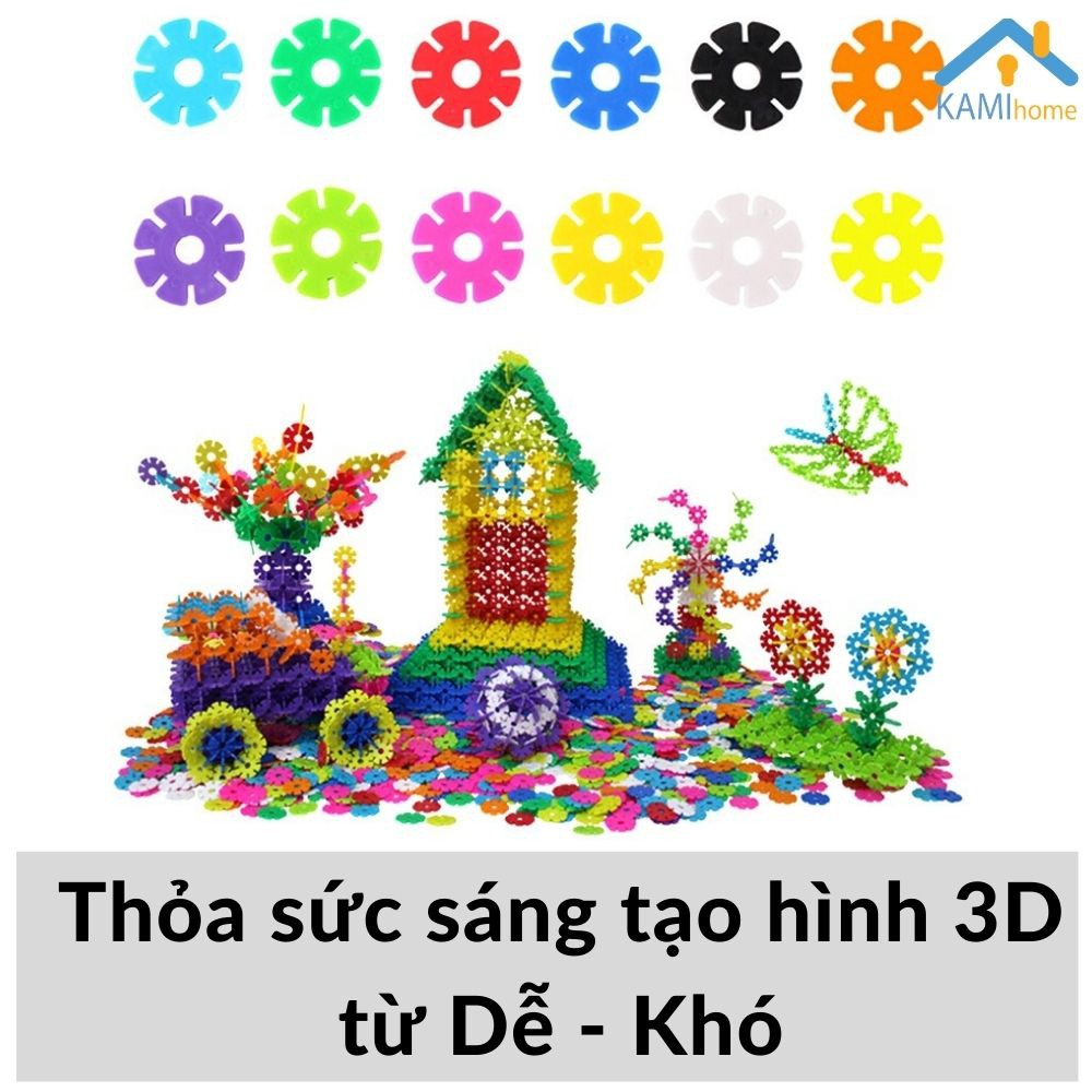 Đồ chơi xếp hình 3D Giáo dục sớm Học Chữ-Số-Phép tính mảnh Hoa Tuyết cho trẻ em &gt;3 tuổi mã 53516.a KMVN