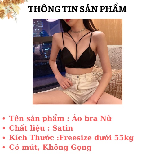 Áo bra nữ satin chữ Y, Áo ngực không gọng mút mỏng, chất lụa mát mịn SAVILL B9604
