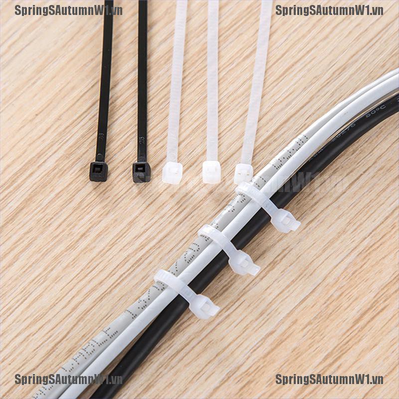 Bộ 100 Dây Rút Nhựa Màu Trắng / Đen Khóa By