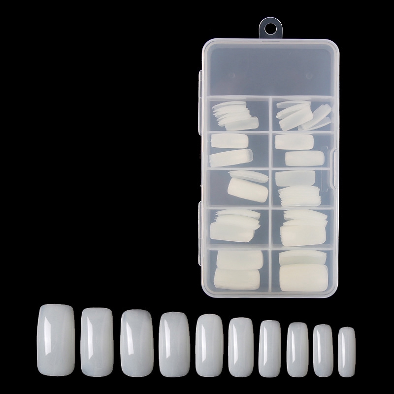 [Hàng mới về] Set 100 móng tay giả màu trắng tự nhiên