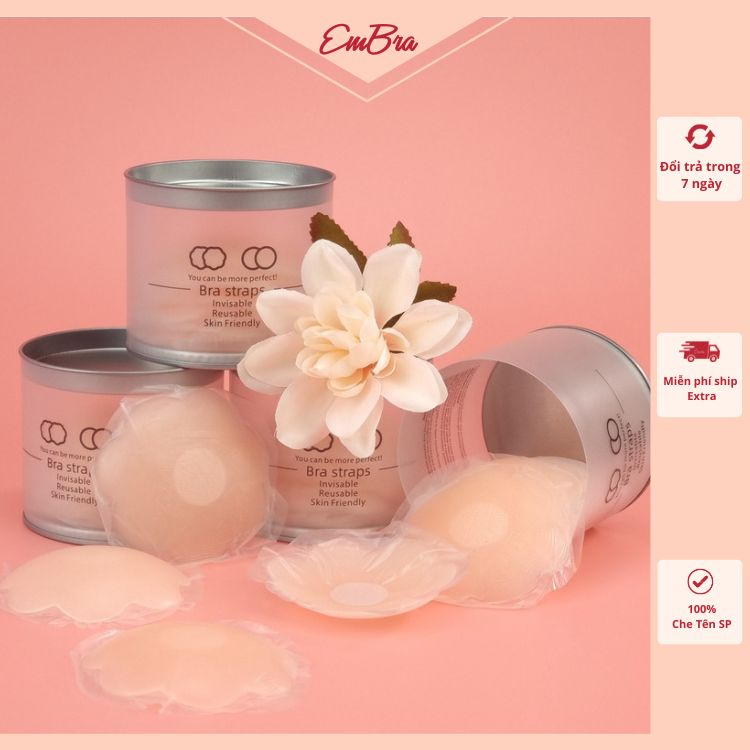 Hộp Dán Ngực Set 5 Đôi Bản Nhỏ Siêu Dính Tái Sử Dụng Được Nhiều Lần Dán Loại 1 Cao Cấp Đường Kính 5cm EBPK01
