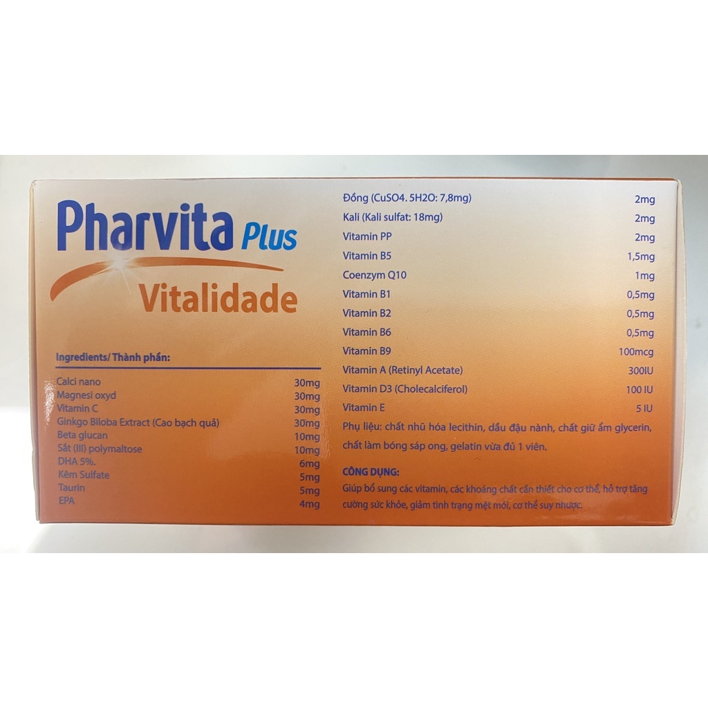 Pharvita Pus.Bổ Sung Vitamin,Khoáng Chất Cho Trẻ,Người Lớn,Phụ Nữ Mang Thai,Cho Con Bú
