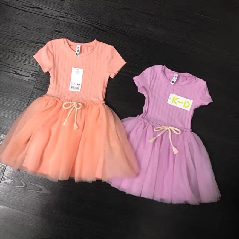 Đầm liền áo bé gái Kid 1-7 tuổi 🌈 Áo váy cotton thun mềm xuất dư 02223