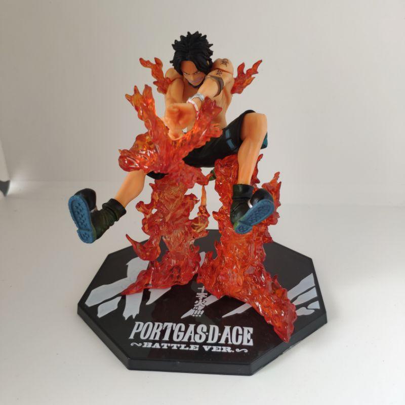 Mô hình One Piece ACE hỏa quyền 2 đầu đế có chữ tên nhân vật, nhiều trạng thái, figure anime one piece trang trí decor