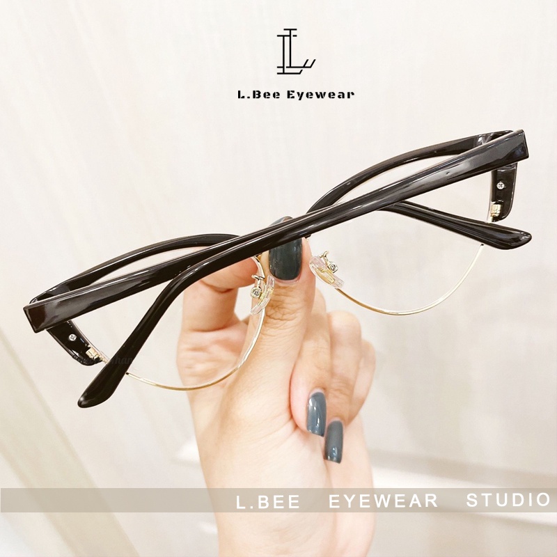 Kính mắt mèo L.BEE EYEWEAR,gọng kính chất liệu kim loại mắt kính thời trang cao cấp 90L61