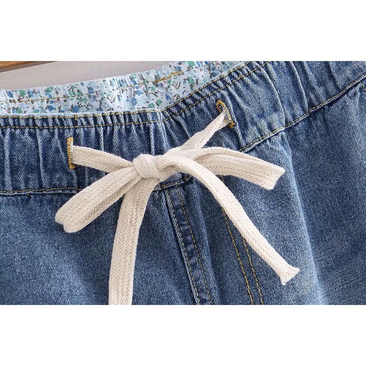 Quần Jean Baggy Nữ Thêu Hoa Hồng 671