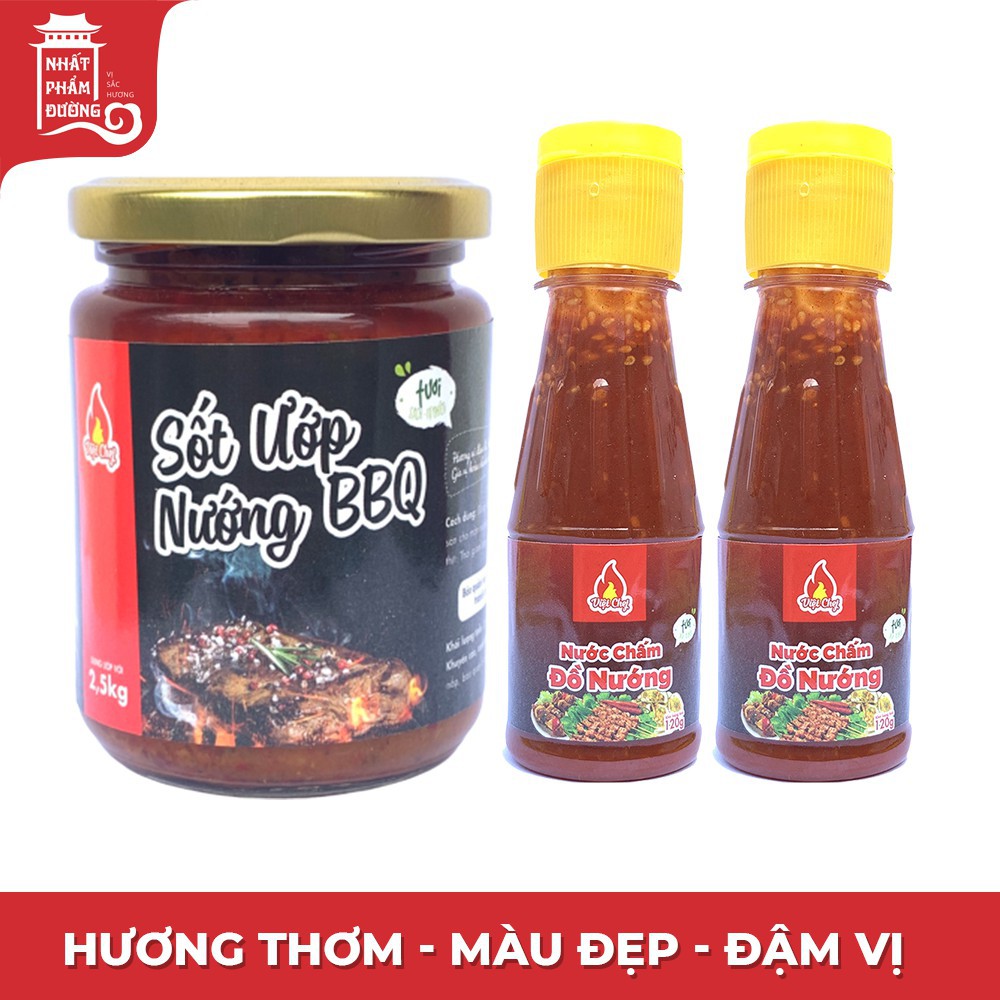 Combo sốt ướp thịt nướng BBQ 250g + nước tương chấm thịt nướng 120gx2