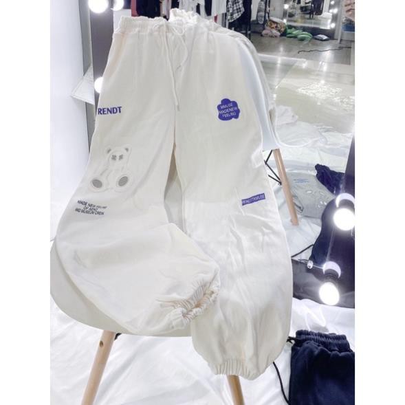 [ GIÁ CỰC SỐC] Quần Jocgger Gấu Cute Dập Nổi Unisex Nam Nữ Form Rộng Ulzzang