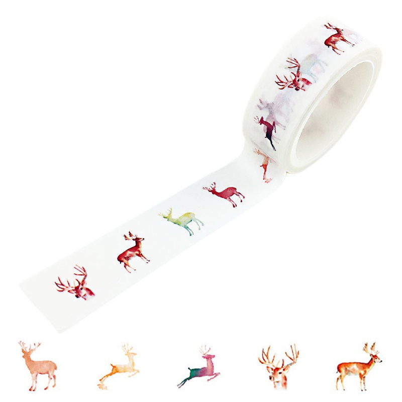 Bộ 12 Cuộn Băng Keo Dán Trang Trí Sổ Tay DIY Chủ Đề Giáng Sinh