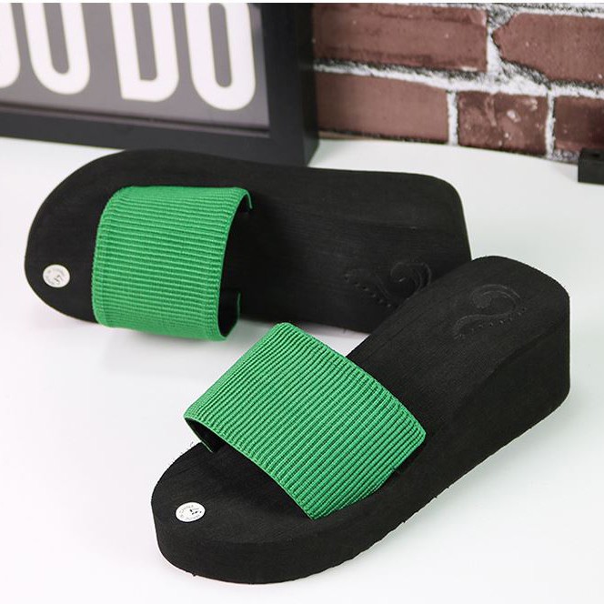 Dép nữ thời trang quai ngang đế xuồng đúc cao 5cm siêu nhẹ, êm chân DN28