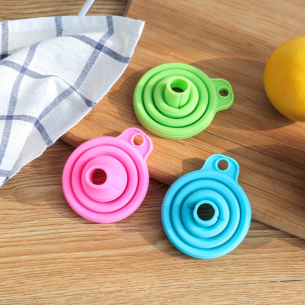 Hàng Hot 1 CÁI Phễu mềm silicone gấp lại có thể thu gọn Dầu ăn Dụng cụ nhà bếp Bộ chia rượu Hàng giao ngayVirgina056