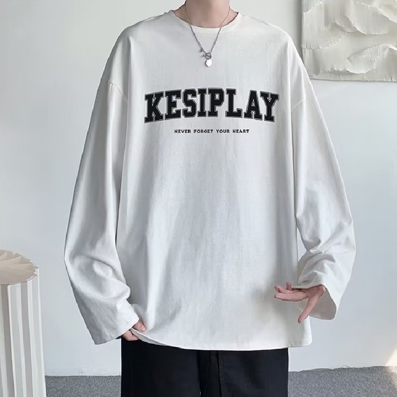 Áo Thun Tay Dài Dáng Rộng In Họa Tiết Hoạt Hình Phong Cách Hip Hop Đường Phố Cho Nam size M-5XL