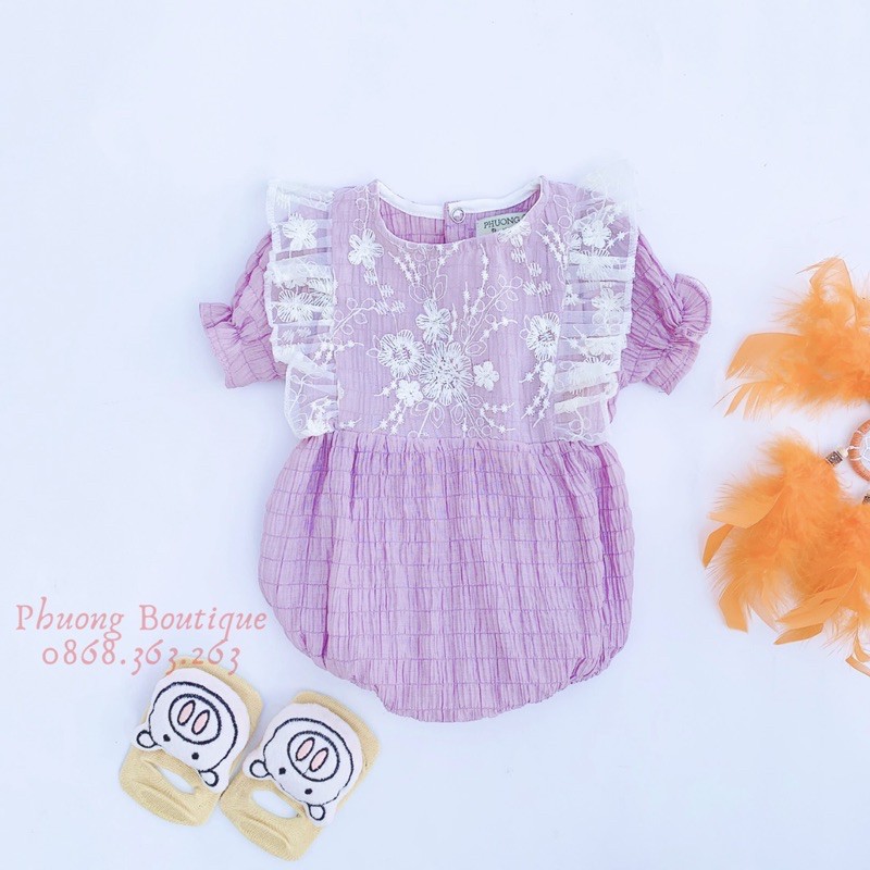 Bộ body cho bé ROYALKIDS áo liền quần bé gái từ sơ sinh đến 18 tháng