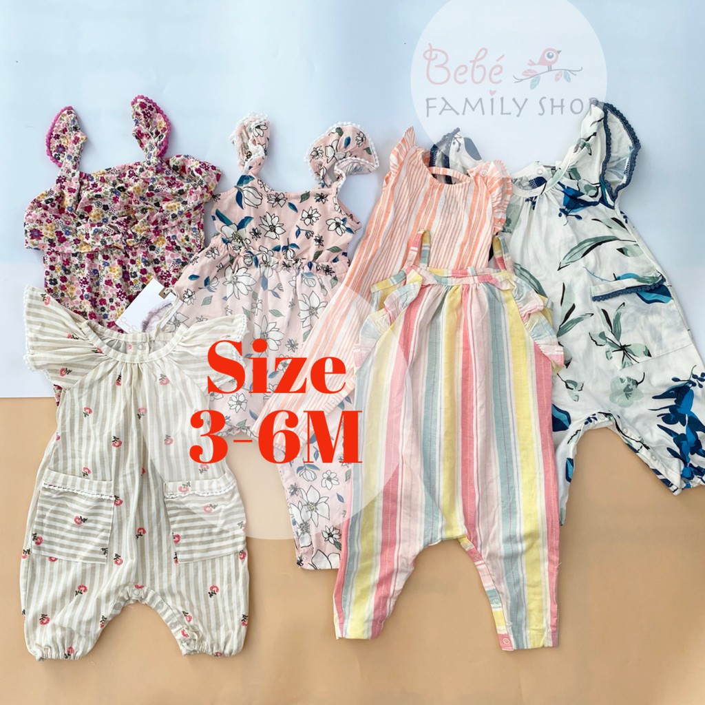 [Size 3-6M] Jumpsuit/ Body đùi bé gái xuất dư 0-24M