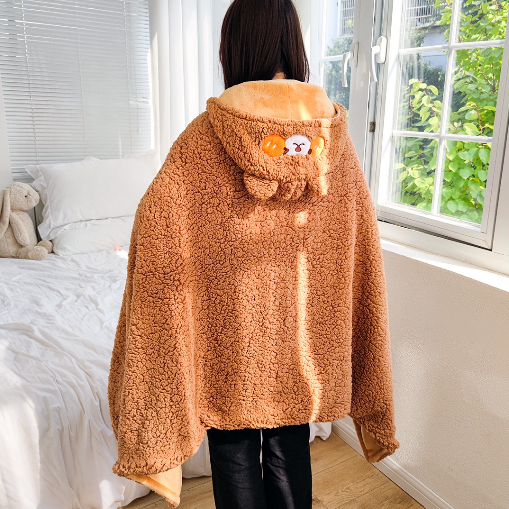 Áo choàng dày dặn hình gấu dễ thương thời trang thu đông cho học sinh | BigBuy360 - bigbuy360.vn