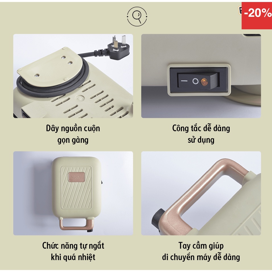 Máy nướng bánh 2 khay Bear DBC-C06M1
