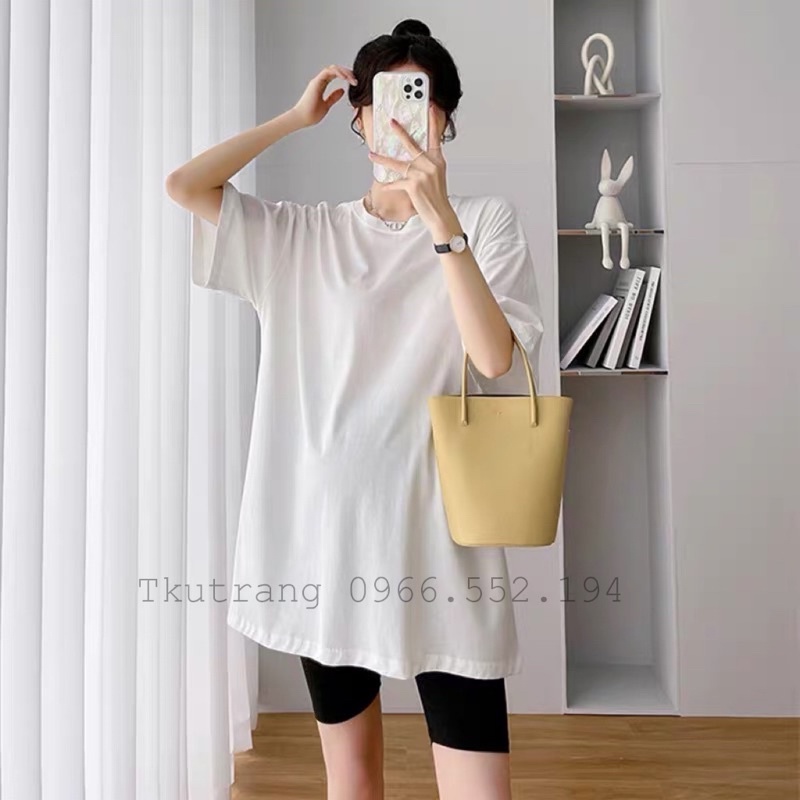 Áo bầu thun cotton siêu mềm đẹp và mát, HÀNG CHUẨN, dáng tay rơi trẻ trung phom rộng mặc tới bầu to - SBA175
