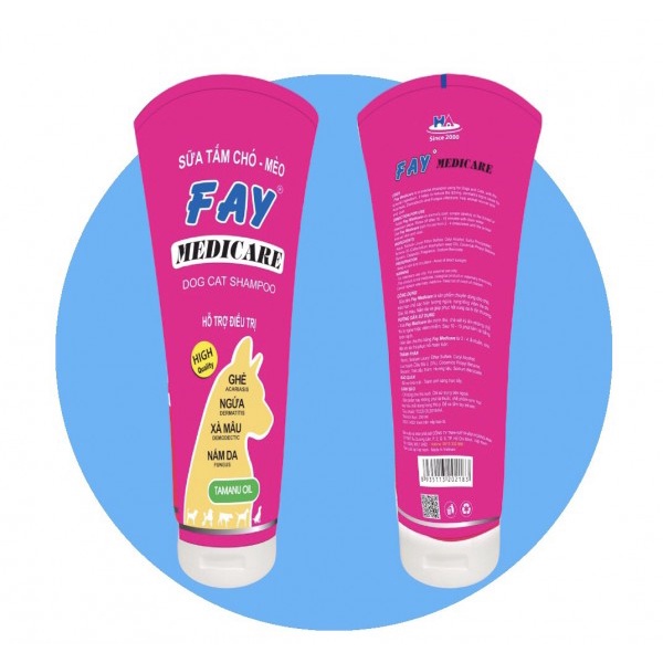 Sữa tắm xà bông dầu tắm FAY Medicare 290ml dành cho chó bị ngứa, viêm da, nấm da, rụng lông# Petshop_VicTo_Vet