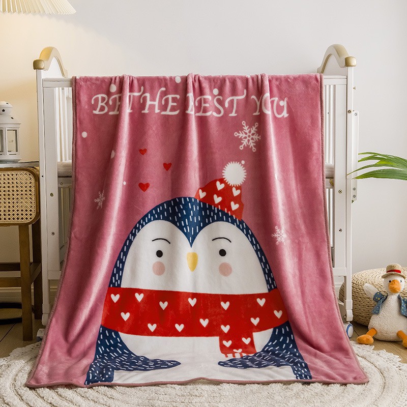 Chăn Lông Tuyết Hoạt Hình 2 Mặt Mềm Mại Cho Bé (KT 100x140cm)