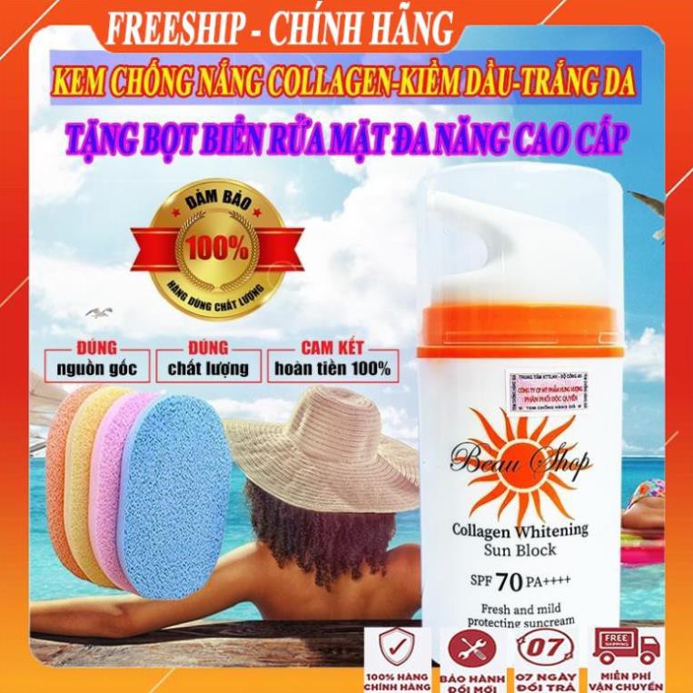 [ FreeShip - BÁN PHÁ GIÁ] Kem chống nắng cho da dầu, da mụn bổ sung collagen/Kem chống nắng tốt beau shop