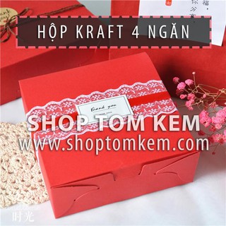 hộp kraft vuông 4 ngăn