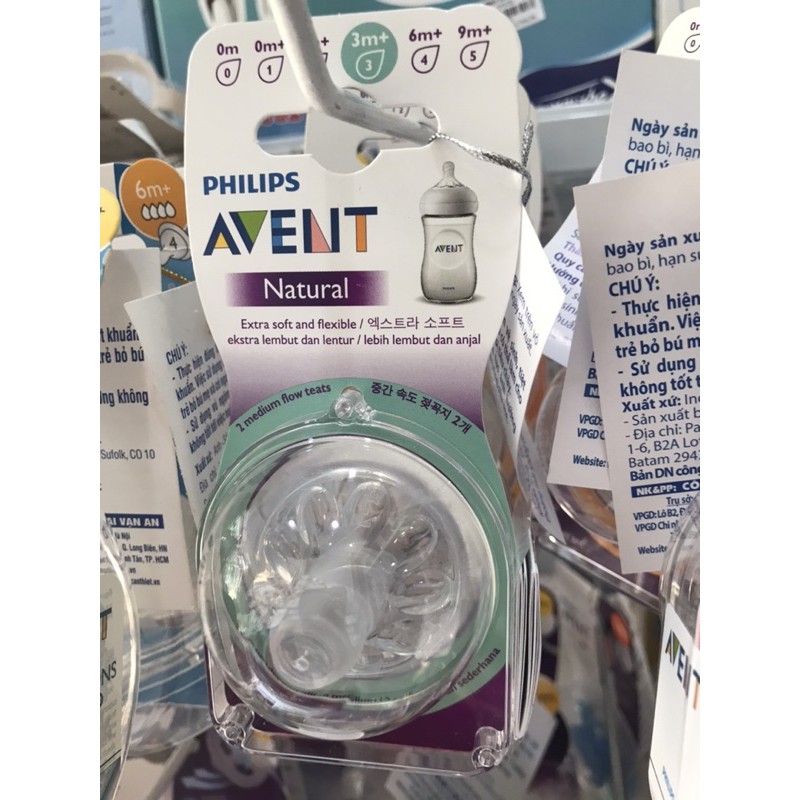Núm ti thiết kế tự nhiên Philips Avent chính hãng đủ kích thước