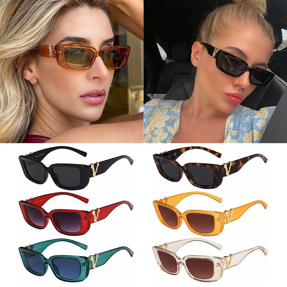 Kính Mát Hình Chữ Nhật Nhỏ Chống Tia UV400 Phong Cách Đường Phố Cổ Điển