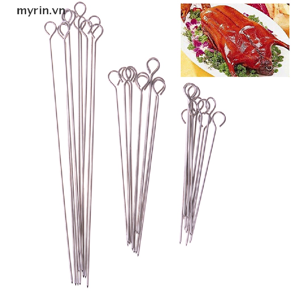 10 Xiên Thịt Nướng Hình Con Ngỗng Bằng Thép Không Gỉ