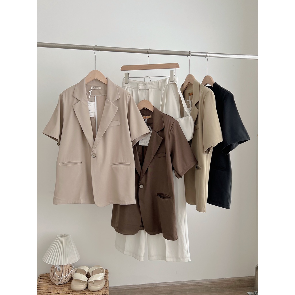 Áo Blazer ngắn tay 160, Áo khoác ngoài Blazer Hàn Quốc