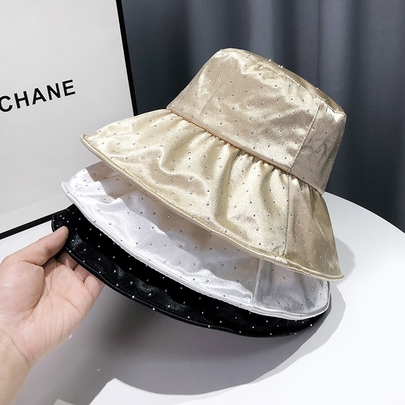 Mũ Tai Bèo Vành Rộng Đính Đá Phong Cách Phương Tây Thời Trang Mùa Hè Cho Nữ