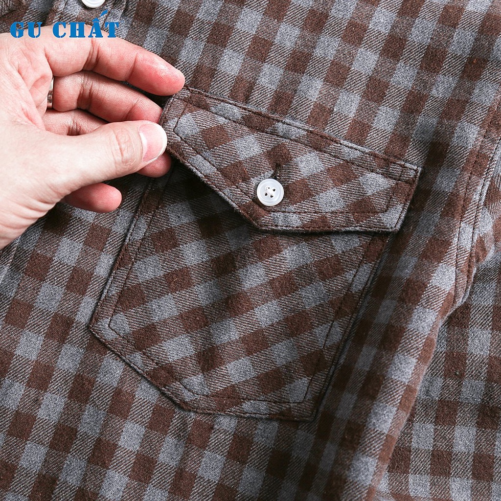 Áo Sơ Mi Nam Caro Tay Dài GU CHẤT, Chất Cotton Mềm Mịn. GUSM37