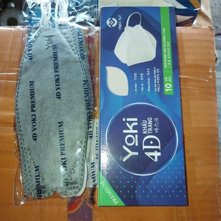 Khẩu trang 4d yoki màu xám hộp 10 cái