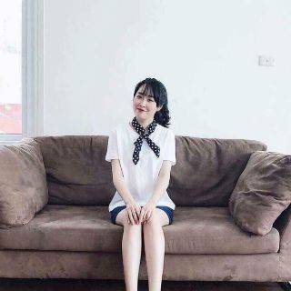Áo pull trắng cổ nơ nữ