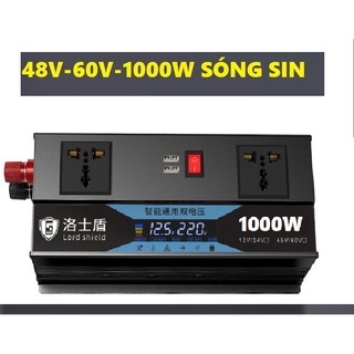 Bộ kich điện 48v lên 220v 1000w Sóng Sin CÓ LED BÁO VOL