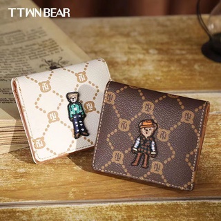 Ttwn ví ngắn gập đôi hình gấu / ví đựng tiền xu / thẻ
