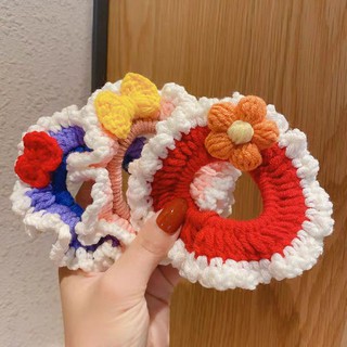 Cột tóc len hoa handmade