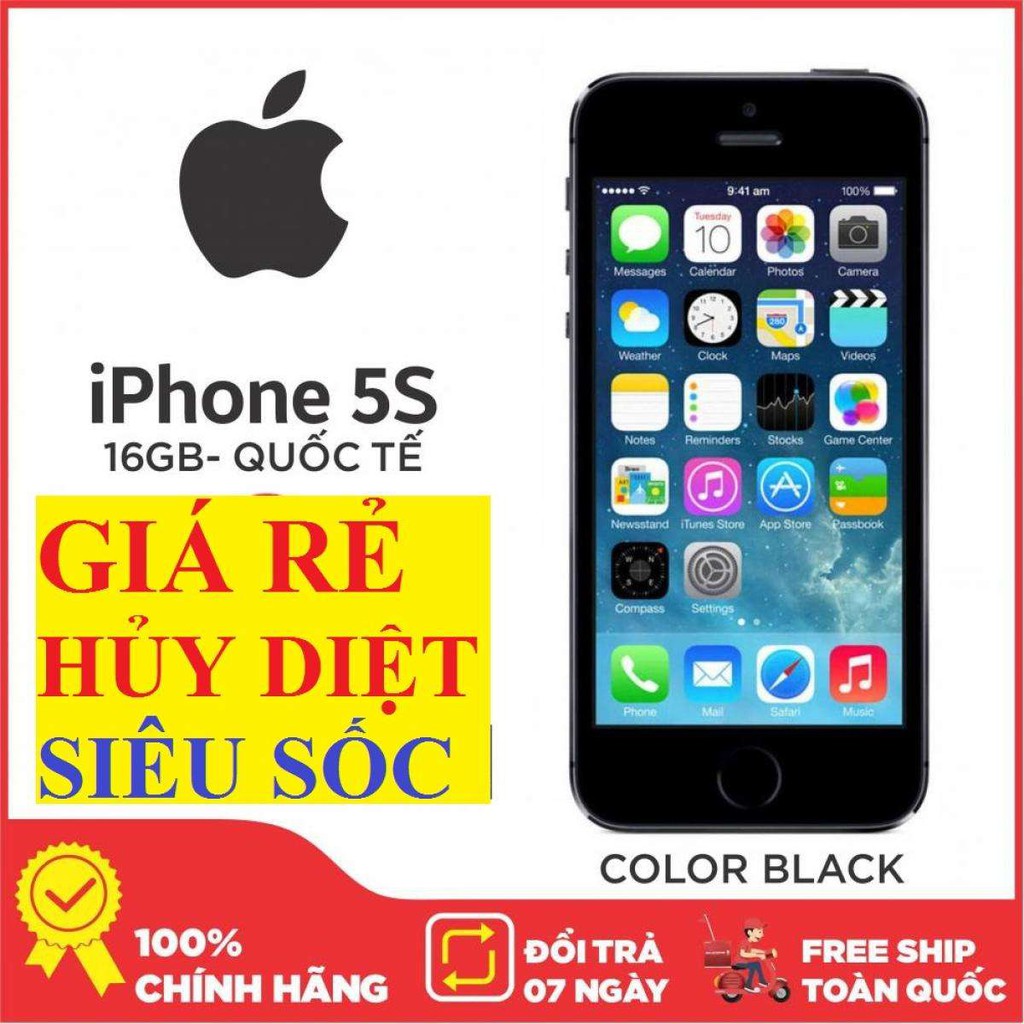 [SALE SẬP SÀN] Điện thoại Iphone 5S 32G, phiên bản Quốc Tế Full chức năng, vân tay nhạy,chơi game mượt