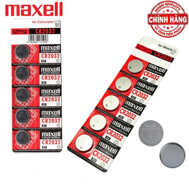 Vỉ 5 Pin Maxell Cr2032 , Cr2025 , Cr2016 Lithium Battery Chính Hãng Japan