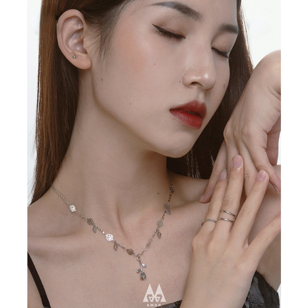 Vòng cổ Nữ Bằng Thép Không Gỉ Thiết Kế Đơn Giản Thời Trang Pháp