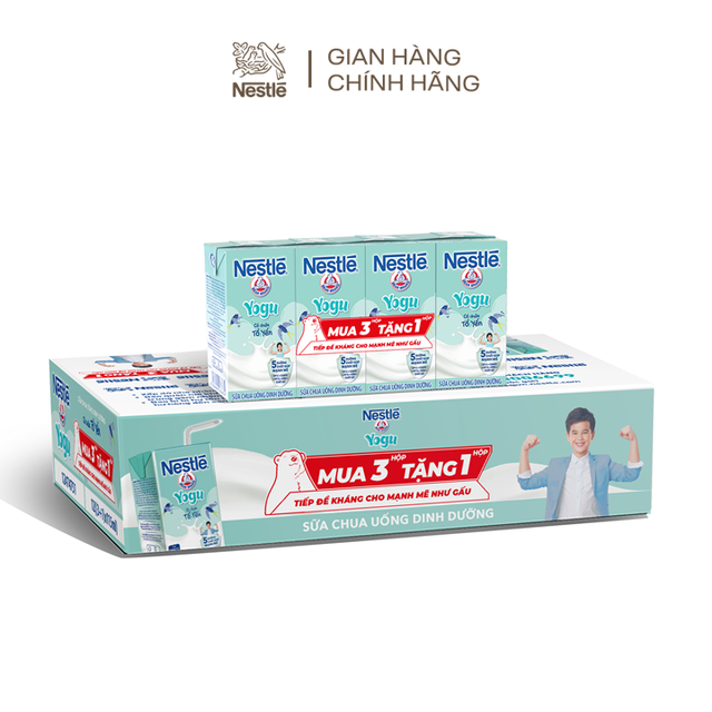 [TẶNG 12 HỘP khi mua 36 hộp] Thùng 48 hộp Sữa chua Tổ Yến Nestlé Yogu 48x115 ml