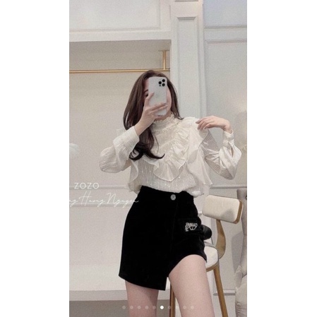 Áo sơ mi kim sa cổ bèo