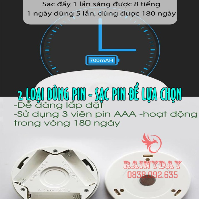 Đèn led cảm ứng cảm biến chuyển động gắn dán tường tủ cầu thang thông minh tự động phát sáng | BigBuy360 - bigbuy360.vn