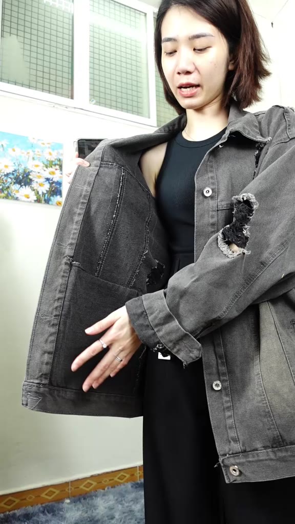 Áo khoác jean áo khoác xám jacket phong cách ngầu cục HOT mùa đông 2022 | BigBuy360 - bigbuy360.vn